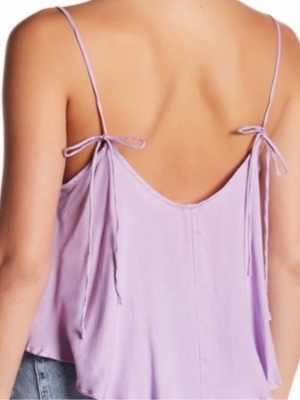 Intimately Free People Crossroads Tie-Shoulder Lavender Camisole Top Size M